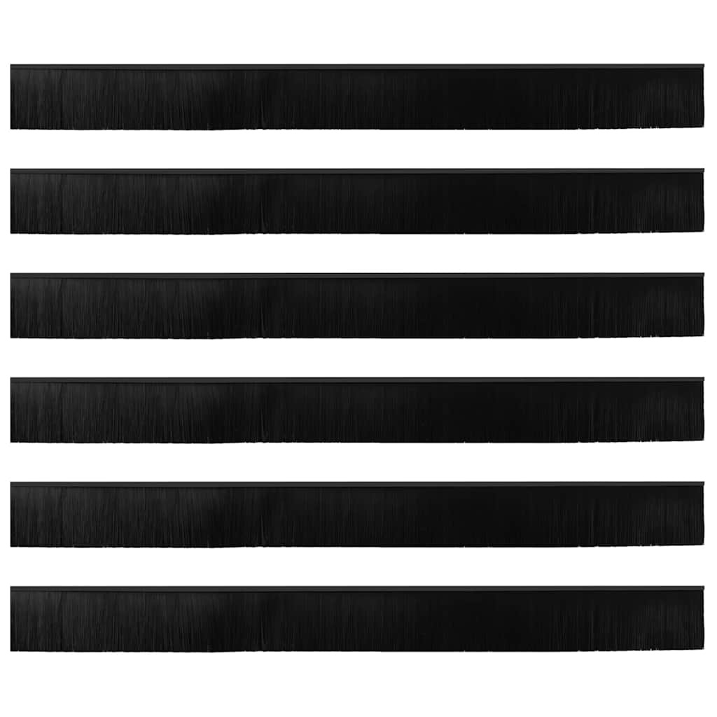 VidaXL Zelfklevende Deurborstels 6 pcs Zwart 100 cm Aluminium Legering