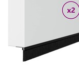 VidaXL Zelfklevende Deurborstels 2 pcs Zwart 100 cm Aluminium Legering