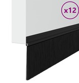 VidaXL Zelfklevende Deurborstels 12 pcs Zwart 100 cm