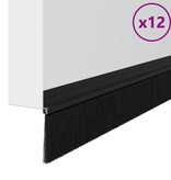 VidaXL Zelfklevende Deurborstels 12 pcs Zwart 100 cm