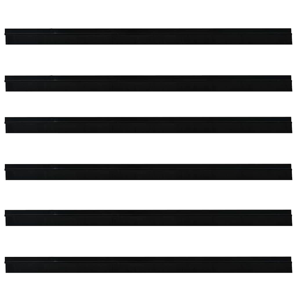 VidaXL Zelfklevende Deurborstels 6 pcs Zwart 100 cm Aluminium Legering