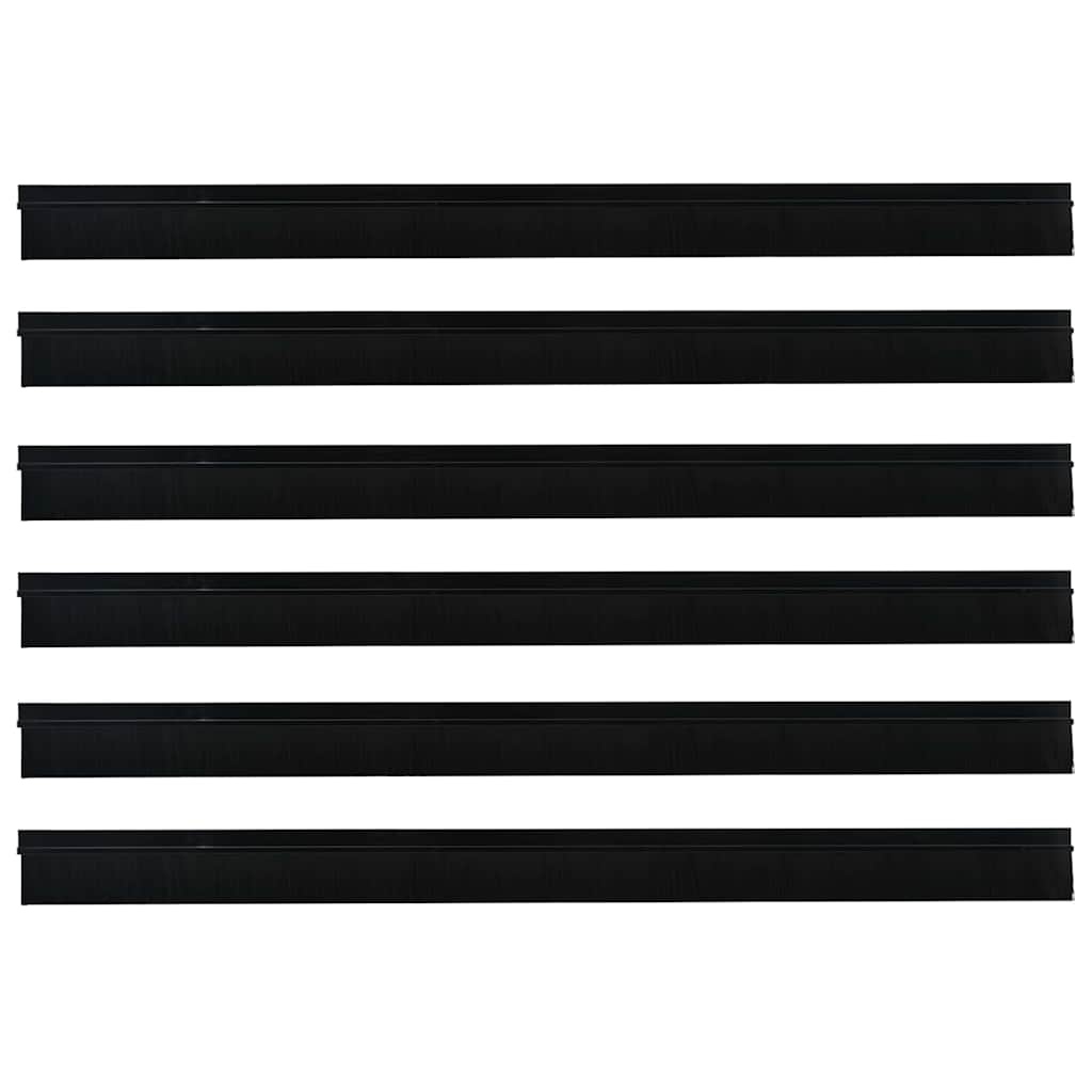 VidaXL Zelfklevende Deurborstels 6 pcs Zwart 100 cm Aluminium Legering