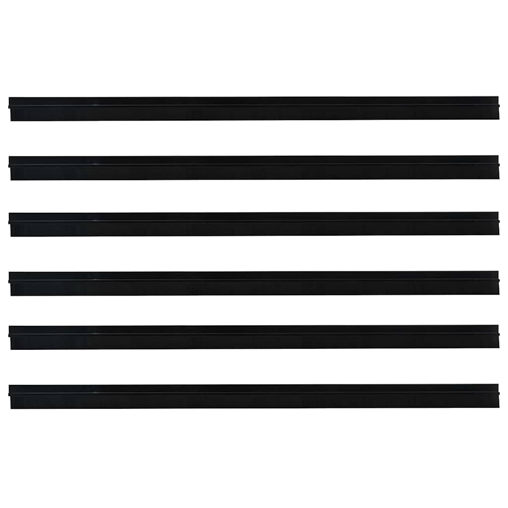 VidaXL Zelfklevende Deurborstels 6 pcs Zwart 100 cm Aluminium Legering