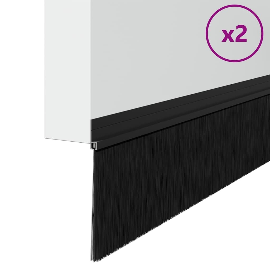 VidaXL Zelfklevende Deurborstels 2 pcs Zwart 100 cm Aluminium Legering