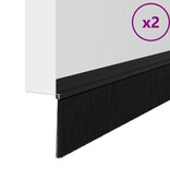 VidaXL Zelfklevende Deurborstels 2 pcs Zwart 100 cm Aluminium Legering