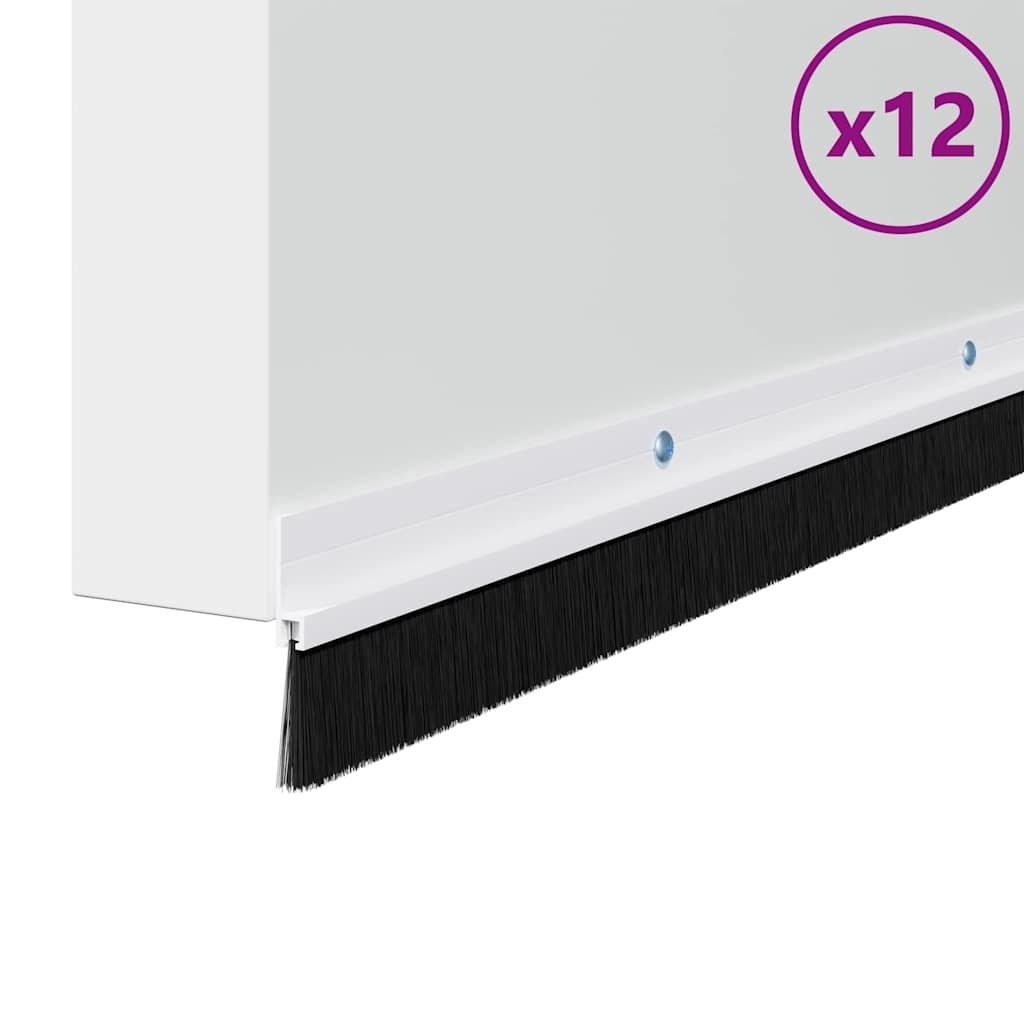 VidaXL Schroefbare Deurborstelafsluitingen 12 pcs Wit 100 cm