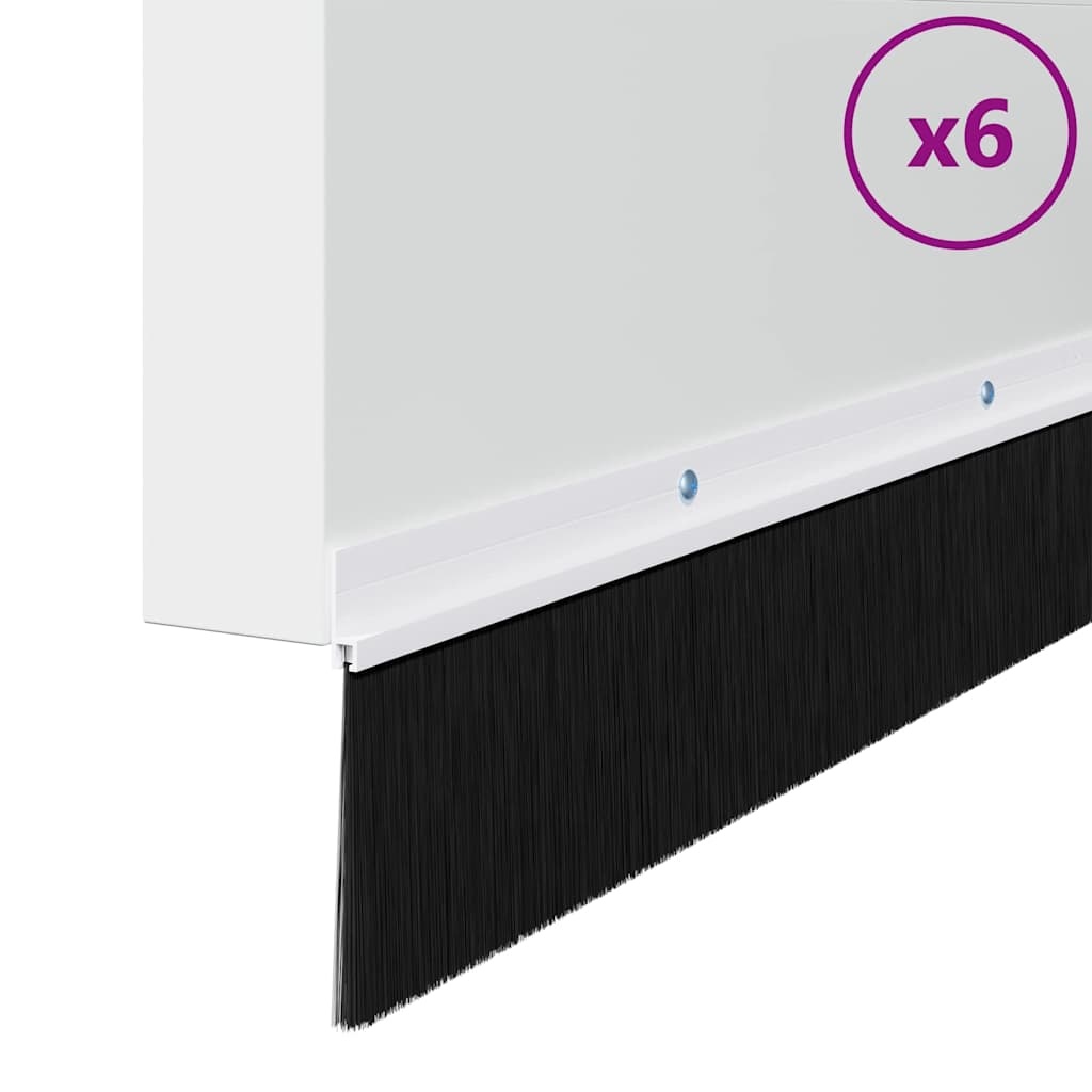VidaXL Schroefbare Deurborstelafsluitingen 6 pcs Wit 100 cm