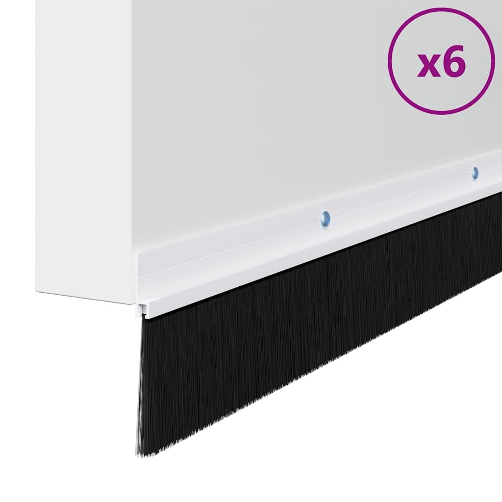 VidaXL Schroefbare Deurborstelafsluitingen 6 pcs Wit 100 cm
