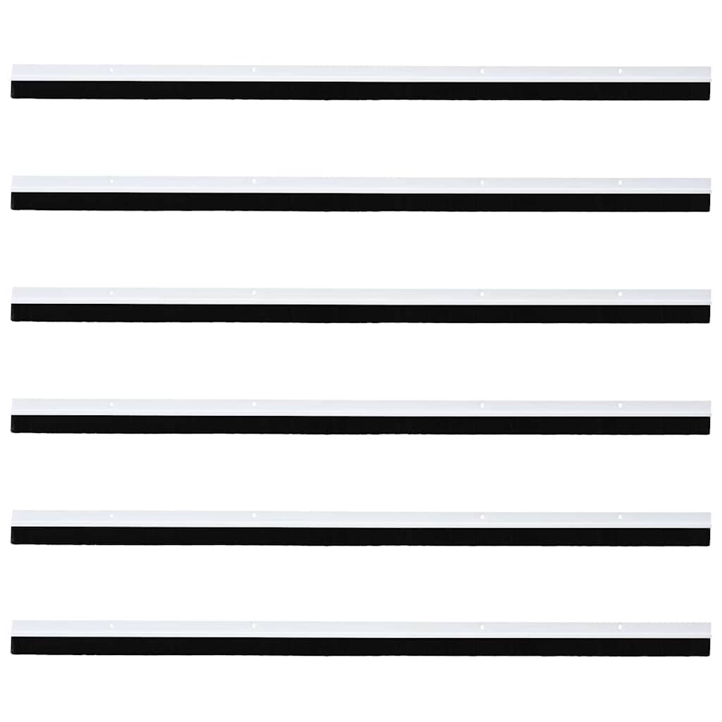 VidaXL Schroefbare Deurborstelafsluitingen 6 pcs Wit 100 cm