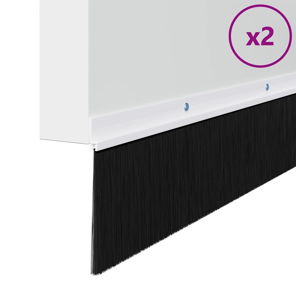 VidaXL Schroefbare Deurborstelafsluitingen 2 pcs Wit 100 cm
