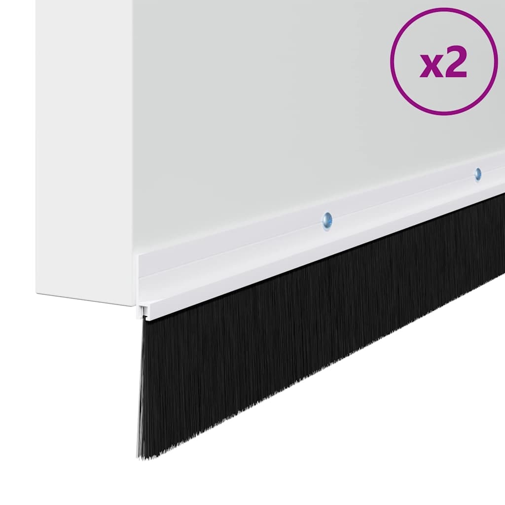 VidaXL Schroefbare Deurborstelafsluitingen 2 pcs Wit 100 cm