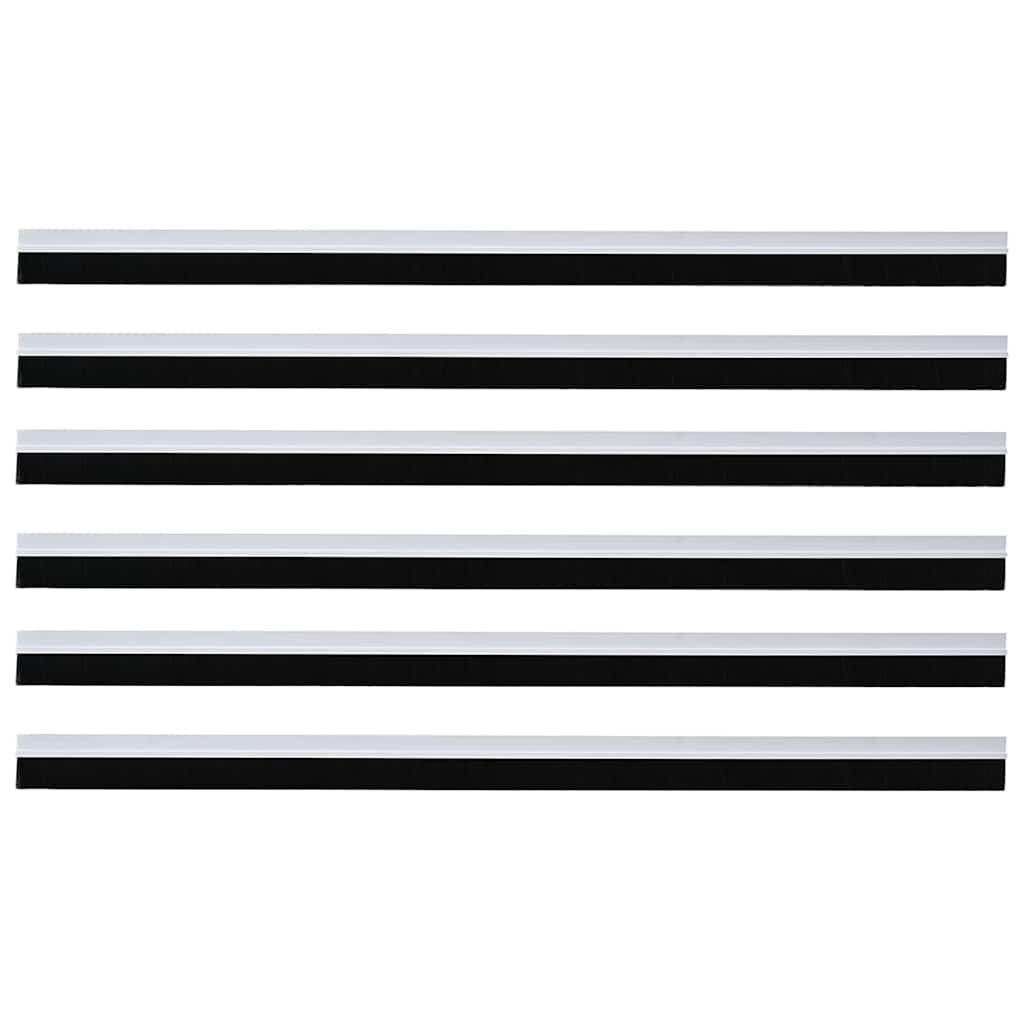 VidaXL Zelfklevende Deurborstels 6 pcs Wit 100 cm Aluminium Legering