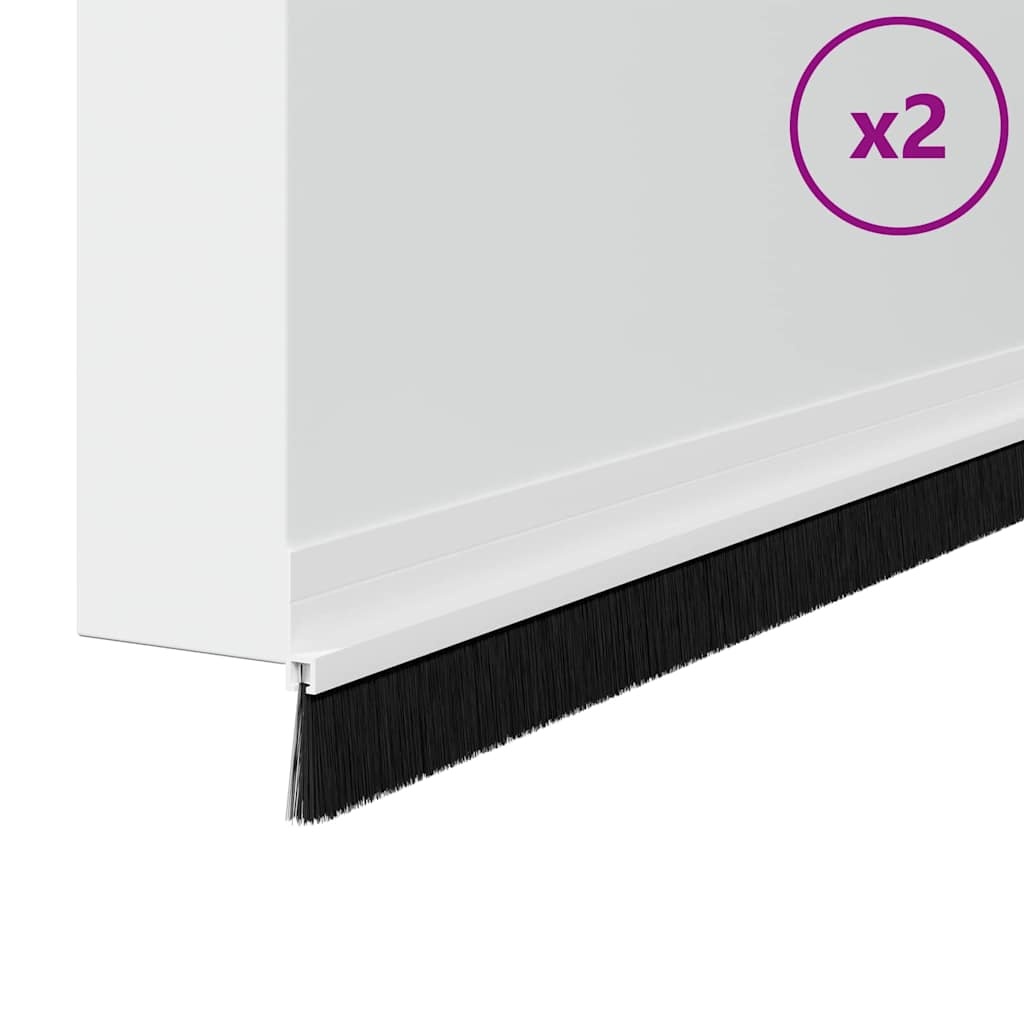 VidaXL Zelfklevende Deurborstels 2 pcs Wit 100 cm Aluminium Legering