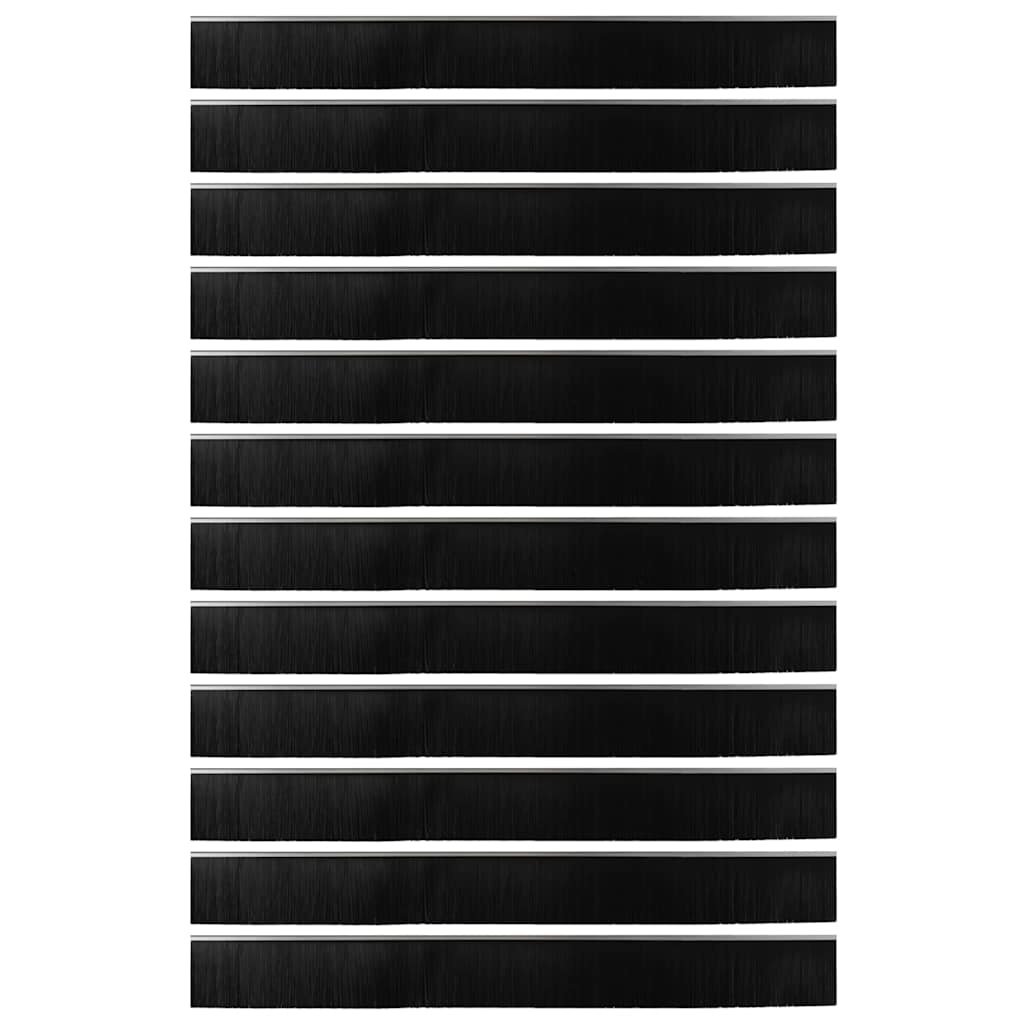 VidaXL Schroefbare Deurborstelafsluitingen 12 pcs Zilver 100 cm