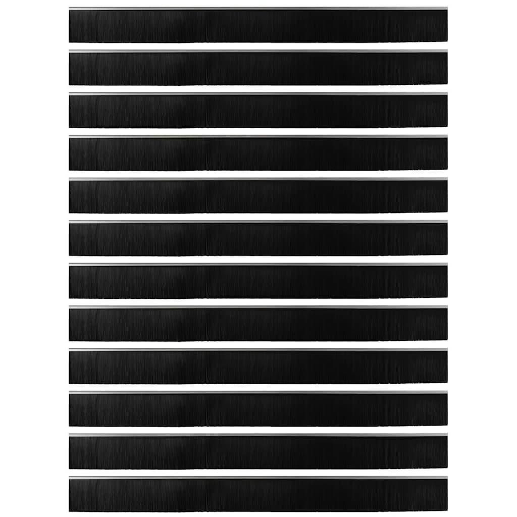 VidaXL Schroefbare Deurborstelafsluitingen 12 pcs Zilver 100 cm