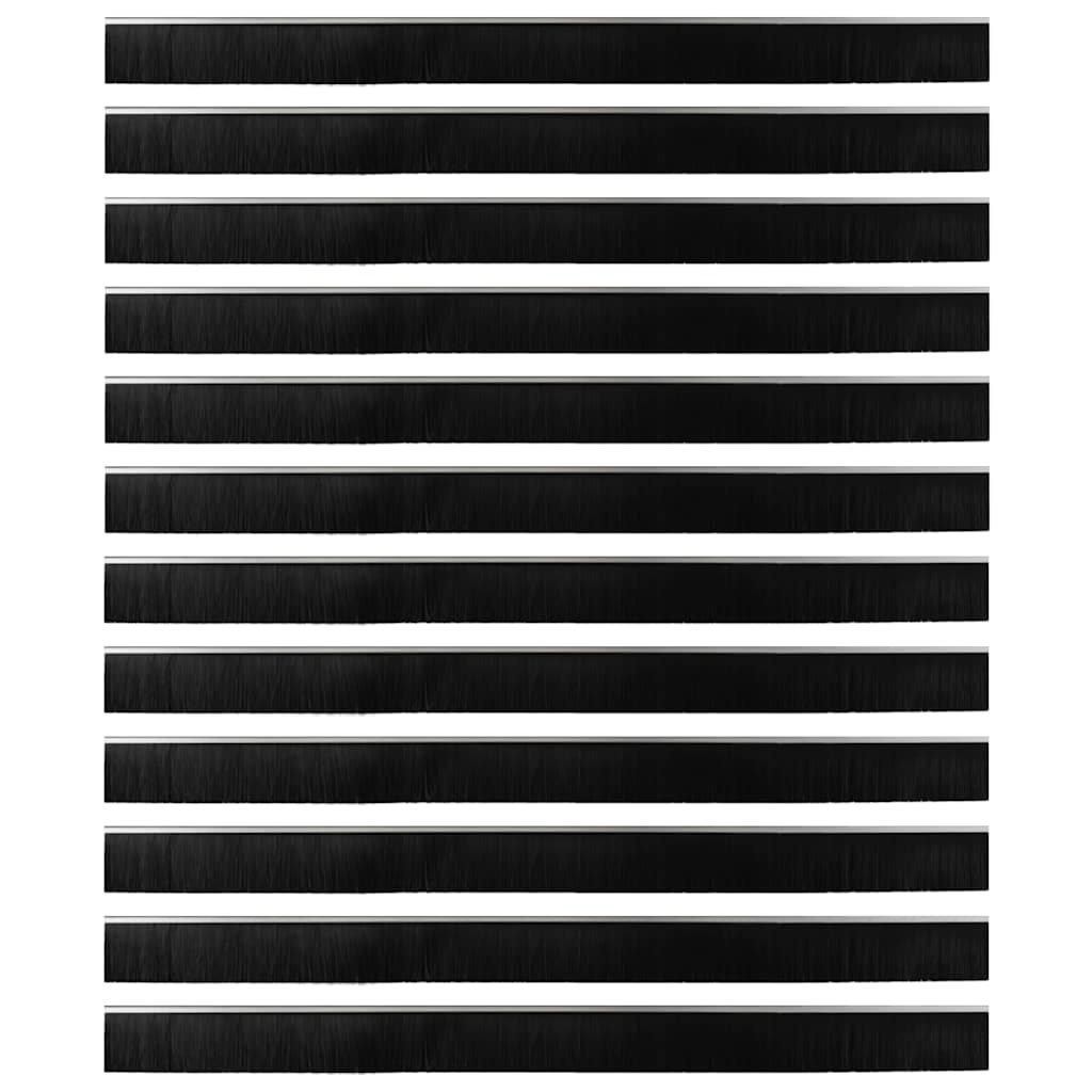 VidaXL Schroefbare Deurborstelafsluitingen 12 pcs Zilver 100 cm