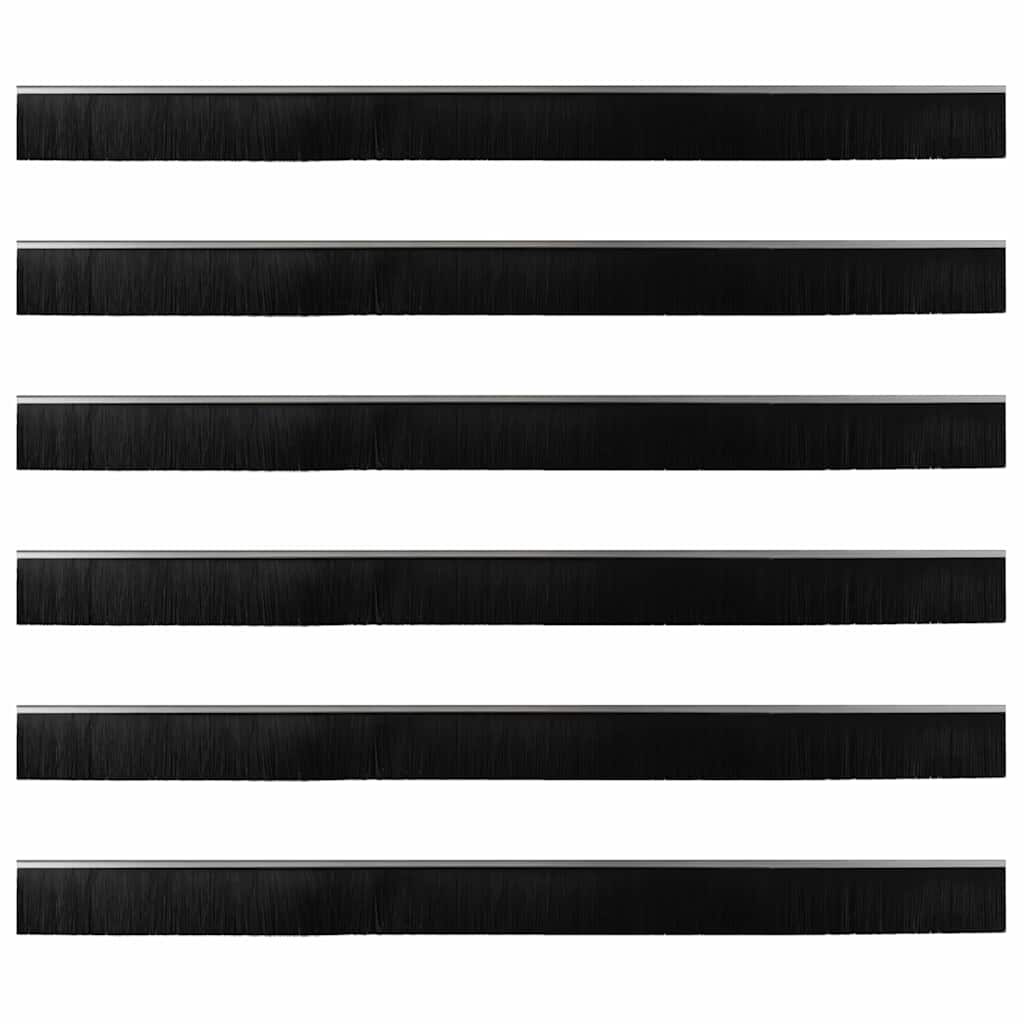 VidaXL Schroefbare Deurborstelafsluitingen 6 pcs Zilver 100 cm