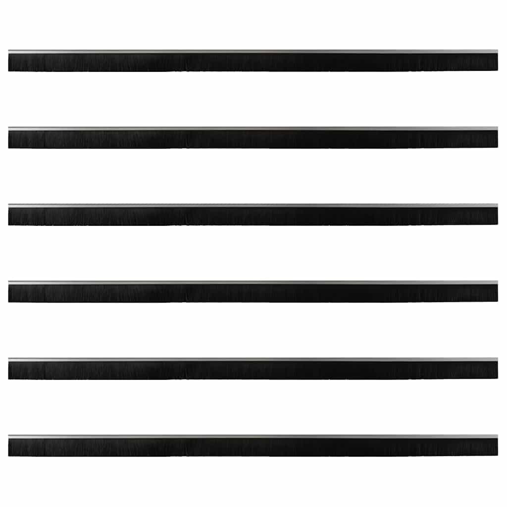 VidaXL Schroefbare Deurborstelafsluitingen 6 pcs Zilver 100 cm