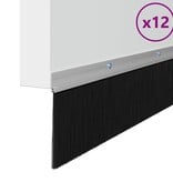 VidaXL Schroefbare Deurborstelafsluitingen 12 pcs Zilver 100 cm
