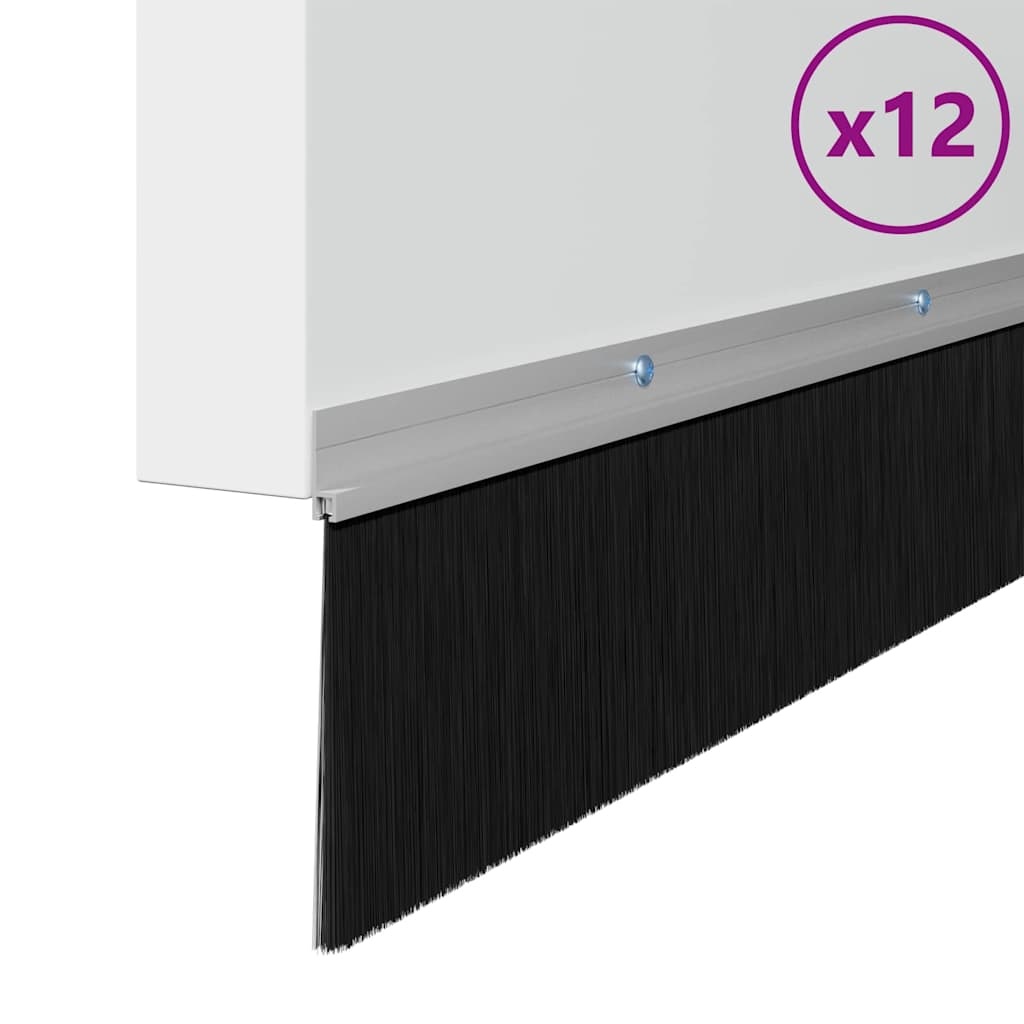 VidaXL Schroefbare Deurborstelafsluitingen 12 pcs Zilver 100 cm
