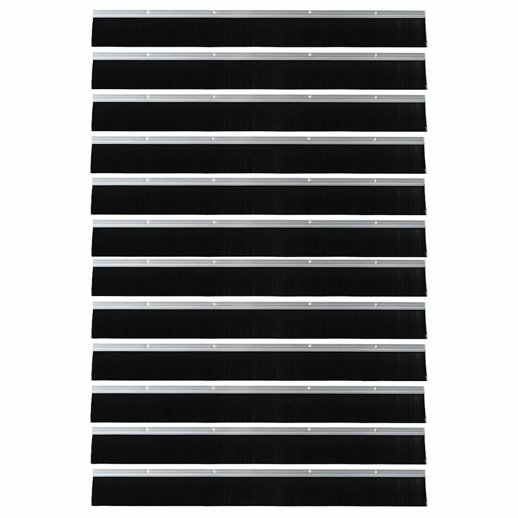 VidaXL Schroefbare Deurborstelafsluitingen 12 pcs Zilver 100 cm