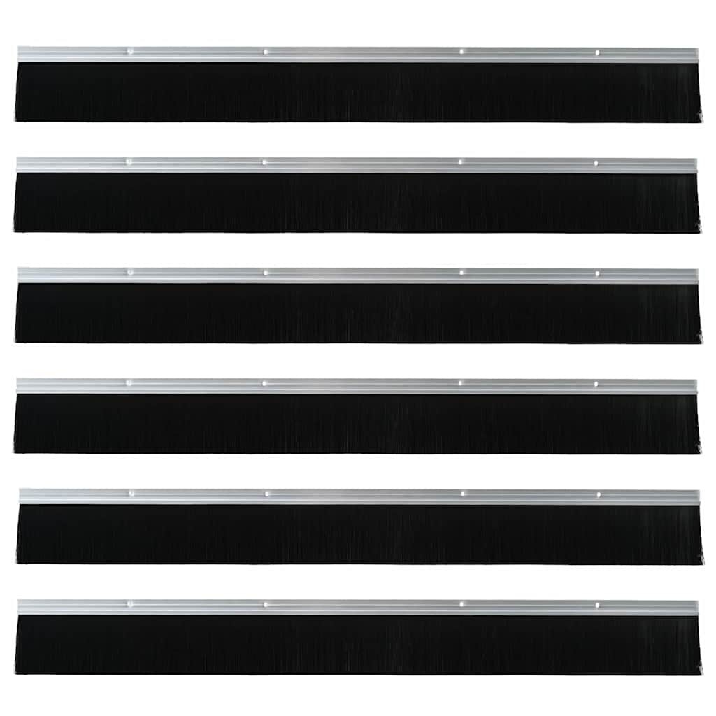 VidaXL Schroefbare Deurborstelafsluitingen 6 pcs Zilver 100 cm