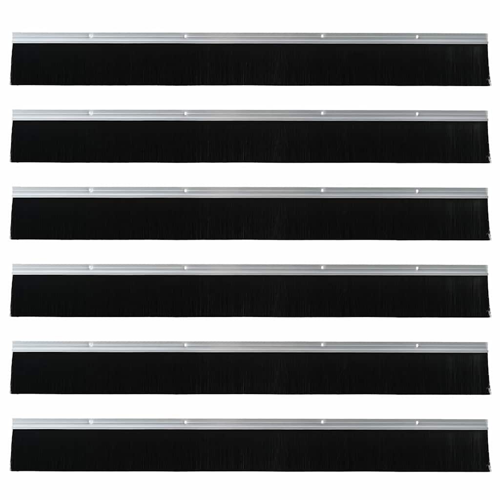 VidaXL Schroefbare Deurborstelafsluitingen 6 pcs Zilver 100 cm