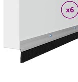 VidaXL Schroefbare Deurborstelafsluitingen 6 pcs Zilver 100 cm