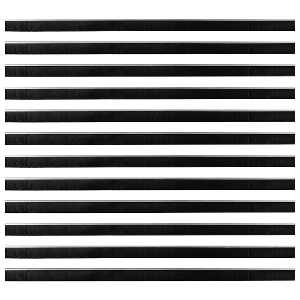 VidaXL Zelfklevende Deurborstels 12 pcs Zilver 100 cm