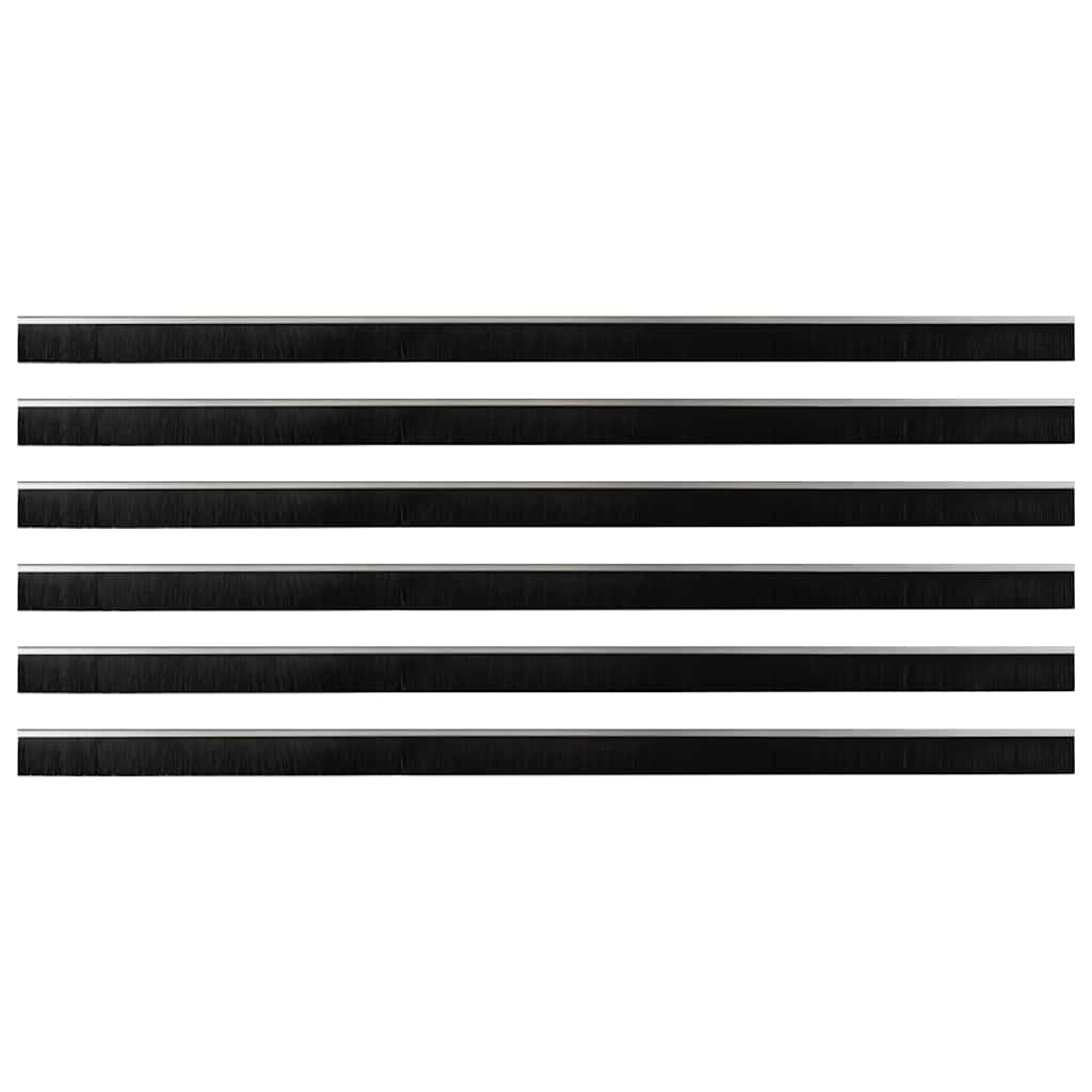 VidaXL Zelfklevende Deurborstels 6 pcs Zilver 100 cm