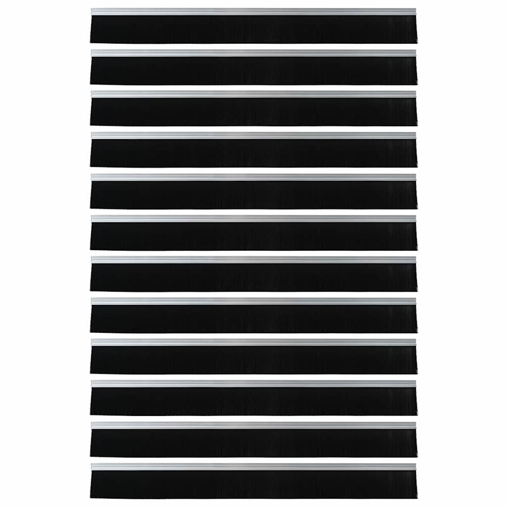 VidaXL Zelfklevende Deurborstels 12 pcs Zilver 100 cm