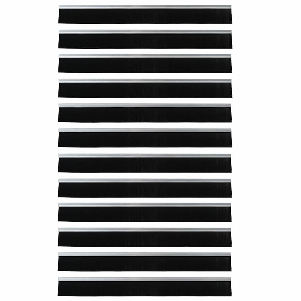 VidaXL Zelfklevende Deurborstels 12 pcs Zilver 100 cm