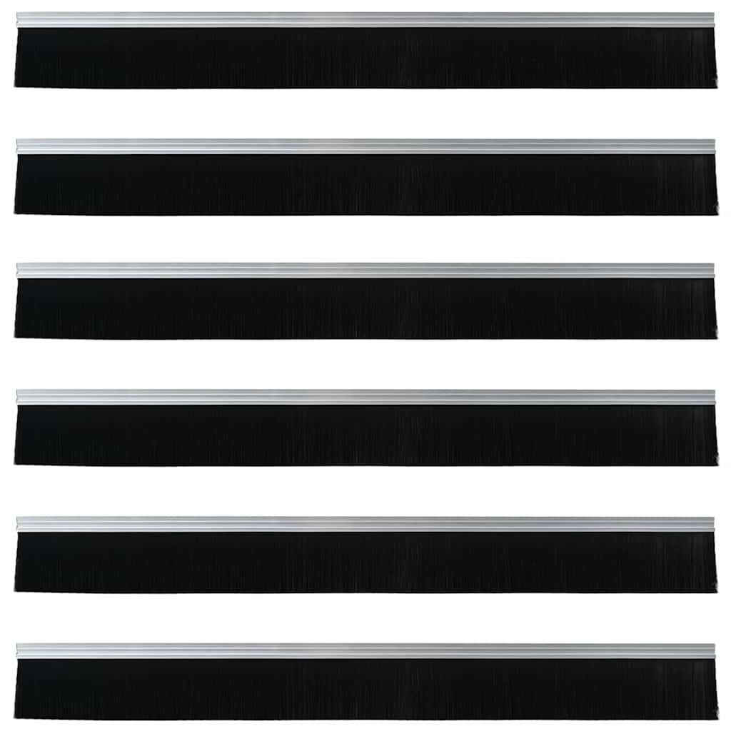 VidaXL Zelfklevende Deurborstels 6 pcs Zilver 100 cm