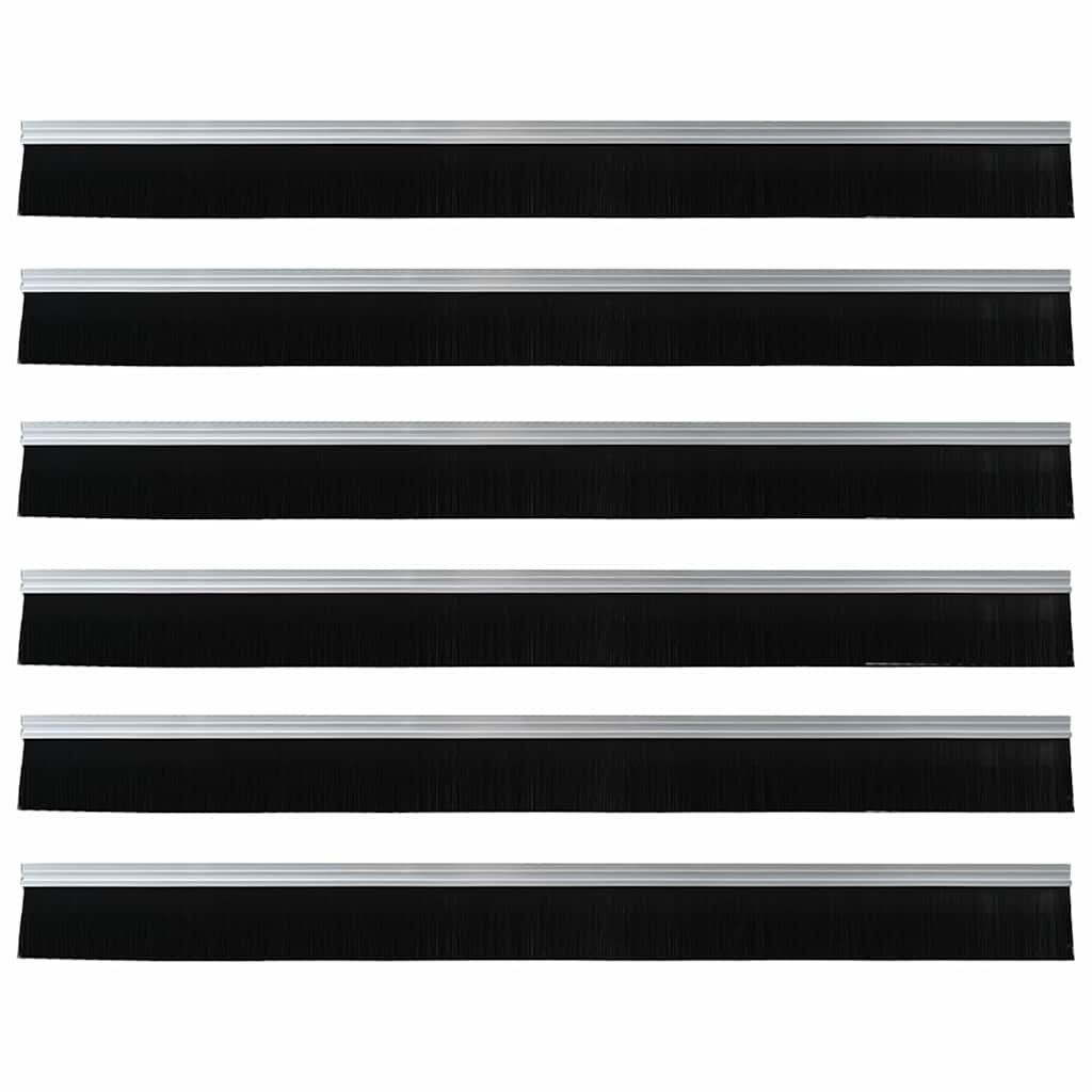 VidaXL Zelfklevende Deurborstels 6 pcs Zilver 100 cm
