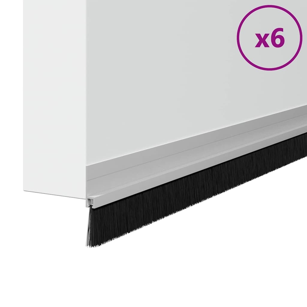 VidaXL Zelfklevende Deurborstels 6 pcs Zilver 100 cm