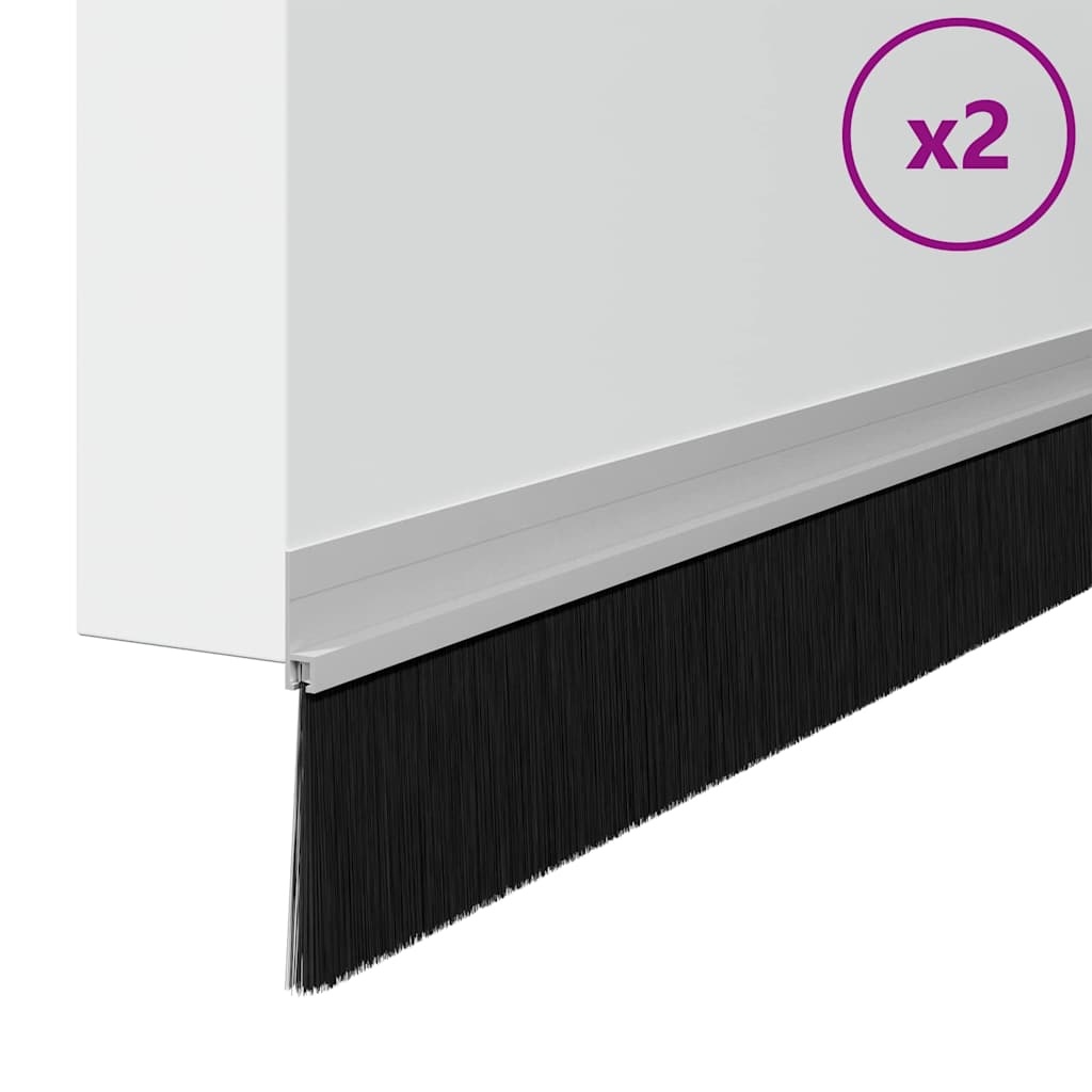 VidaXL Zelfklevende Deurborstels 2 pcs Zilver 100 cm