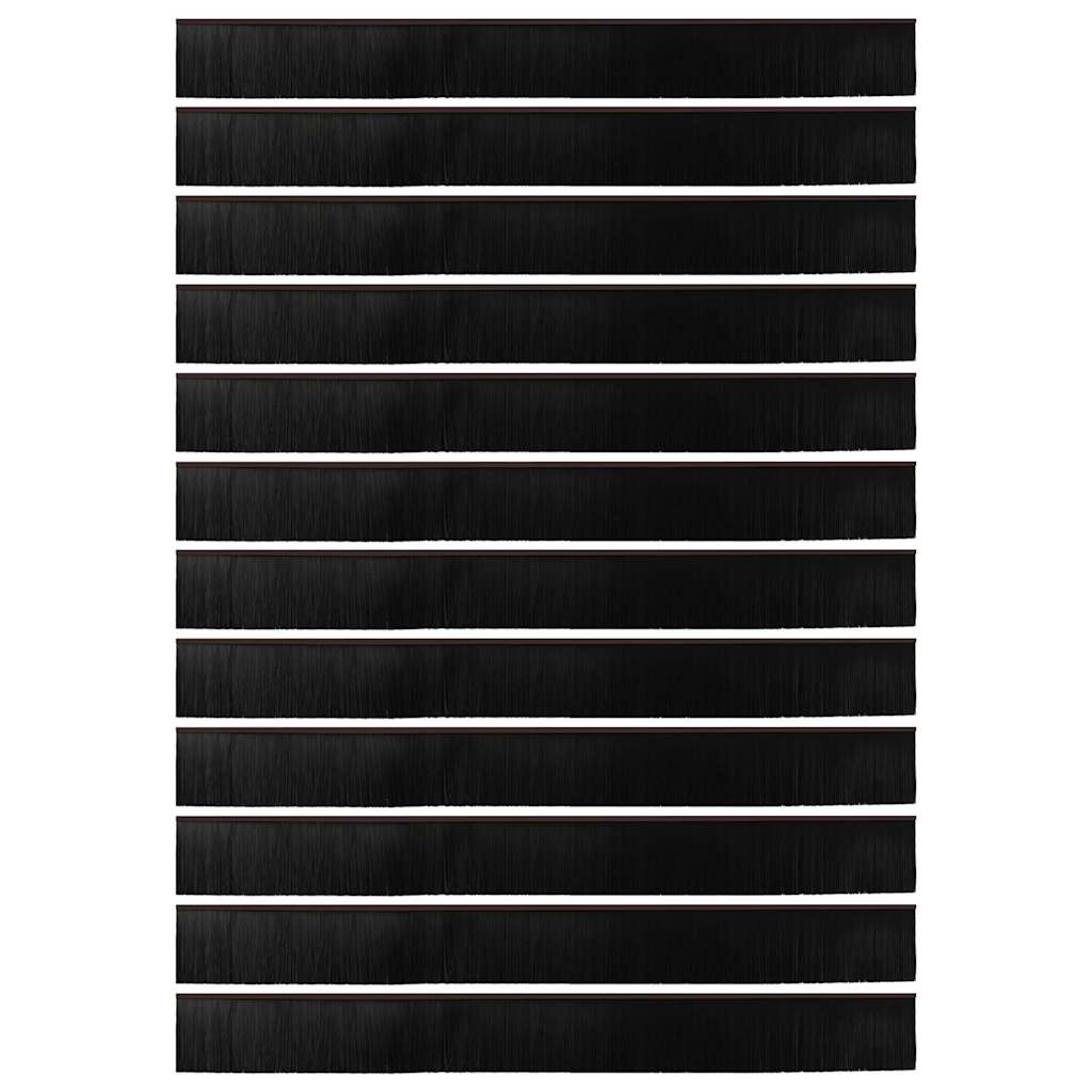 VidaXL Schroefbare Deurborstelafsluitingen 12 pcs Bruin 100 cm