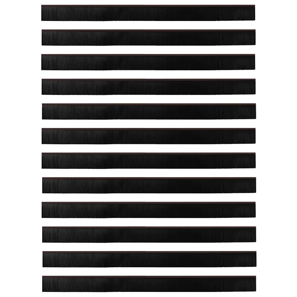 VidaXL Schroefbare Deurborstelafsluitingen 12 pcs Bruin 100 cm