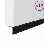 VidaXL Schroefbare Deurborstelafsluitingen 12 pcs Bruin 100 cm