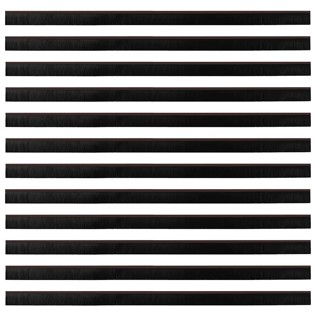 VidaXL Schroefbare Deurborstelafsluitingen 12 pcs Bruin 100 cm