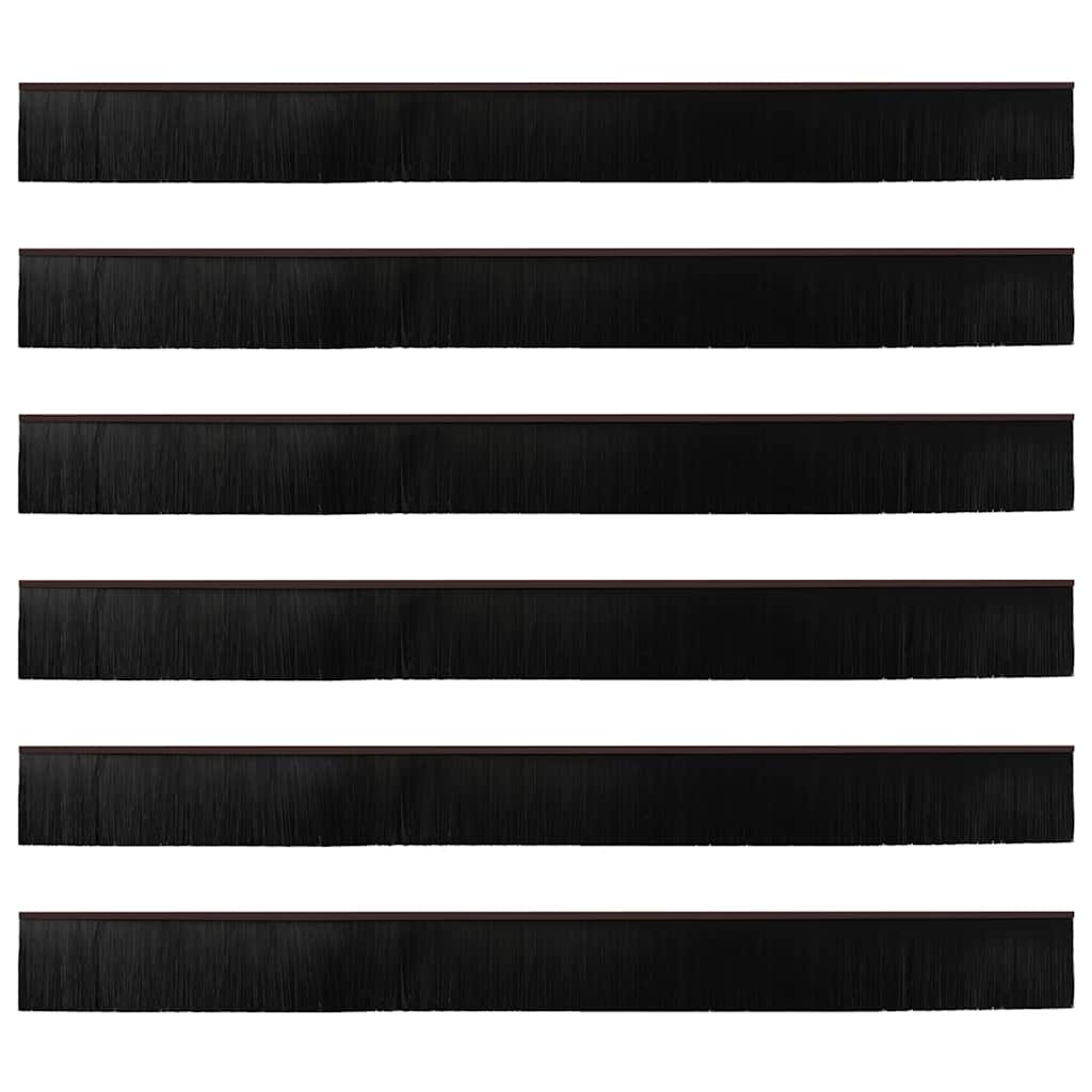 VidaXL Schroefbare Deurborstelafsluitingen 6 pcs Bruin 100 cm