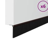 VidaXL Schroefbare Deurborstelafsluitingen 6 pcs Bruin 100 cm