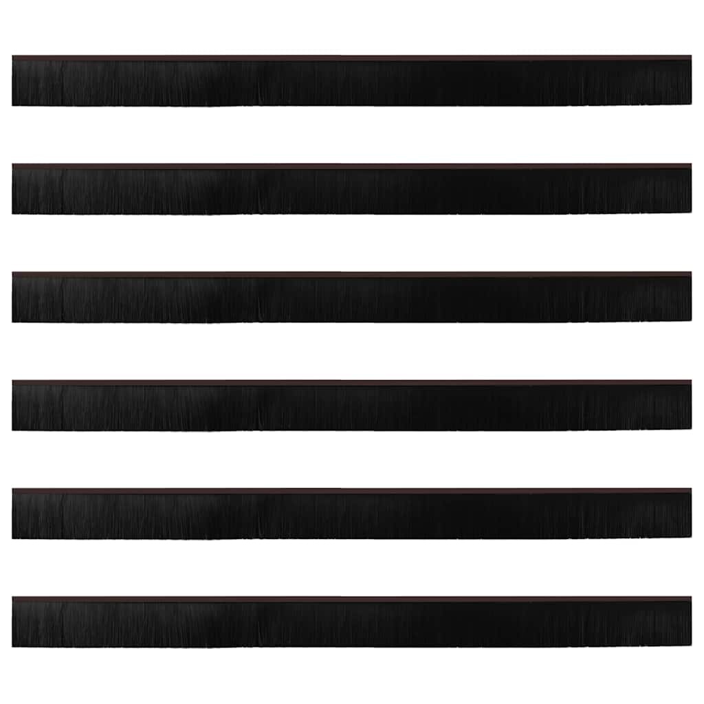 VidaXL Schroefbare Deurborstelafsluitingen 6 pcs Bruin 100 cm