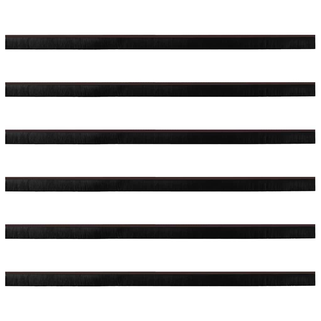 VidaXL Schroefbare Deurborstelafsluitingen 6 pcs Bruin 100 cm