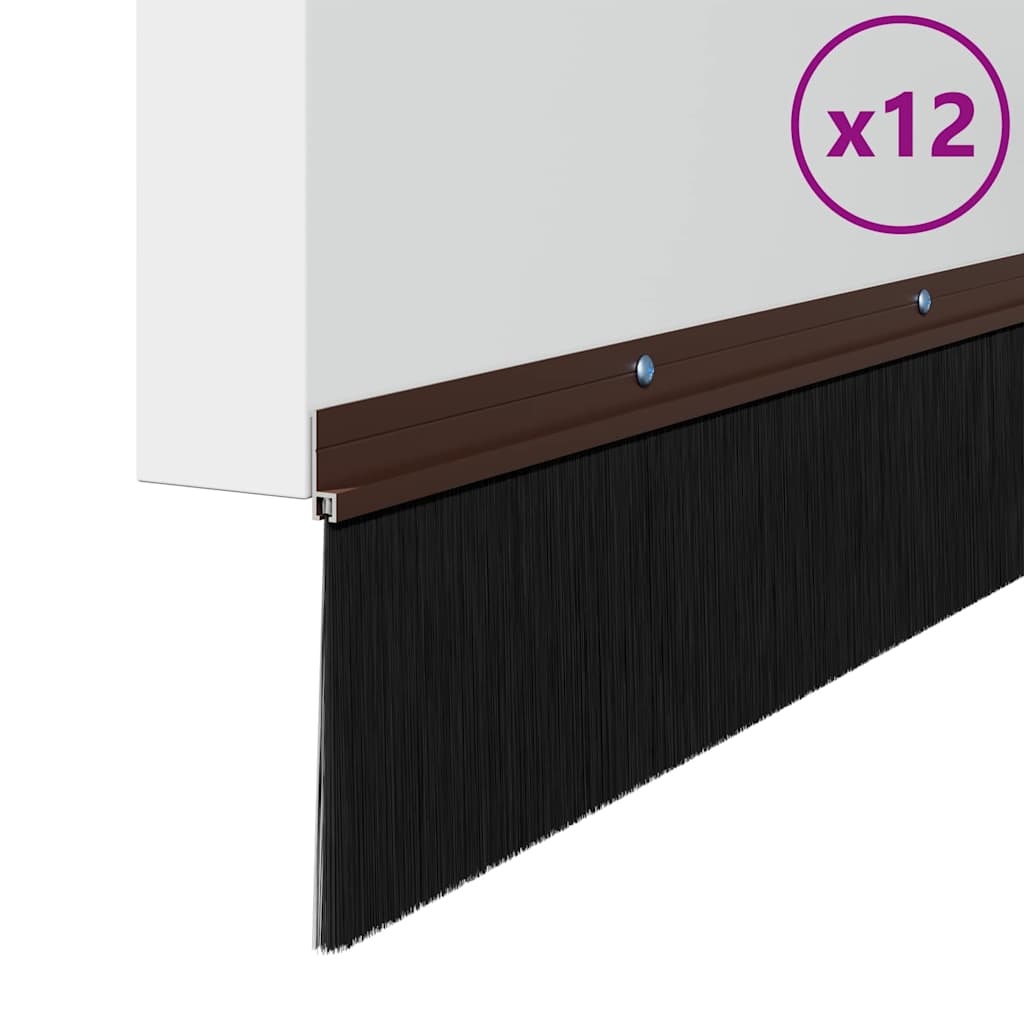VidaXL Schroefbare Deurborstelafsluitingen 12 pcs Bruin 100 cm
