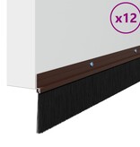 VidaXL Schroefbare Deurborstelafsluitingen 12 pcs Bruin 100 cm