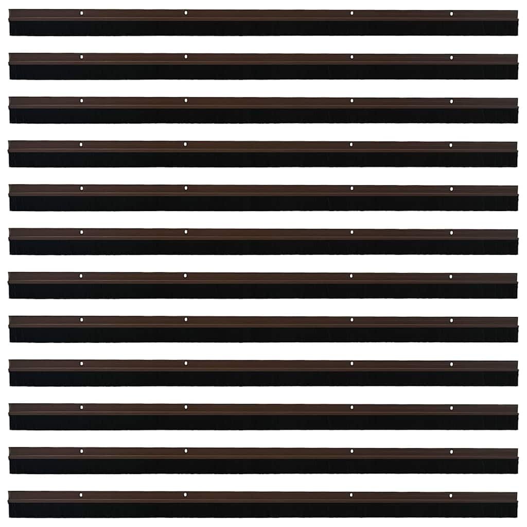 VidaXL Schroefbare Deurborstelafsluitingen 12 pcs Bruin 100 cm