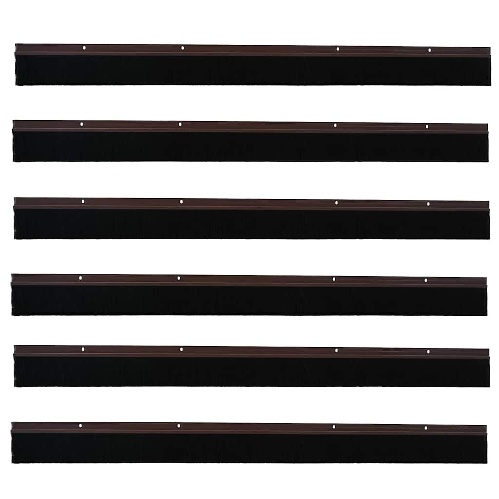VidaXL Schroefbare Deurborstelafsluitingen 6 pcs Bruin 100 cm