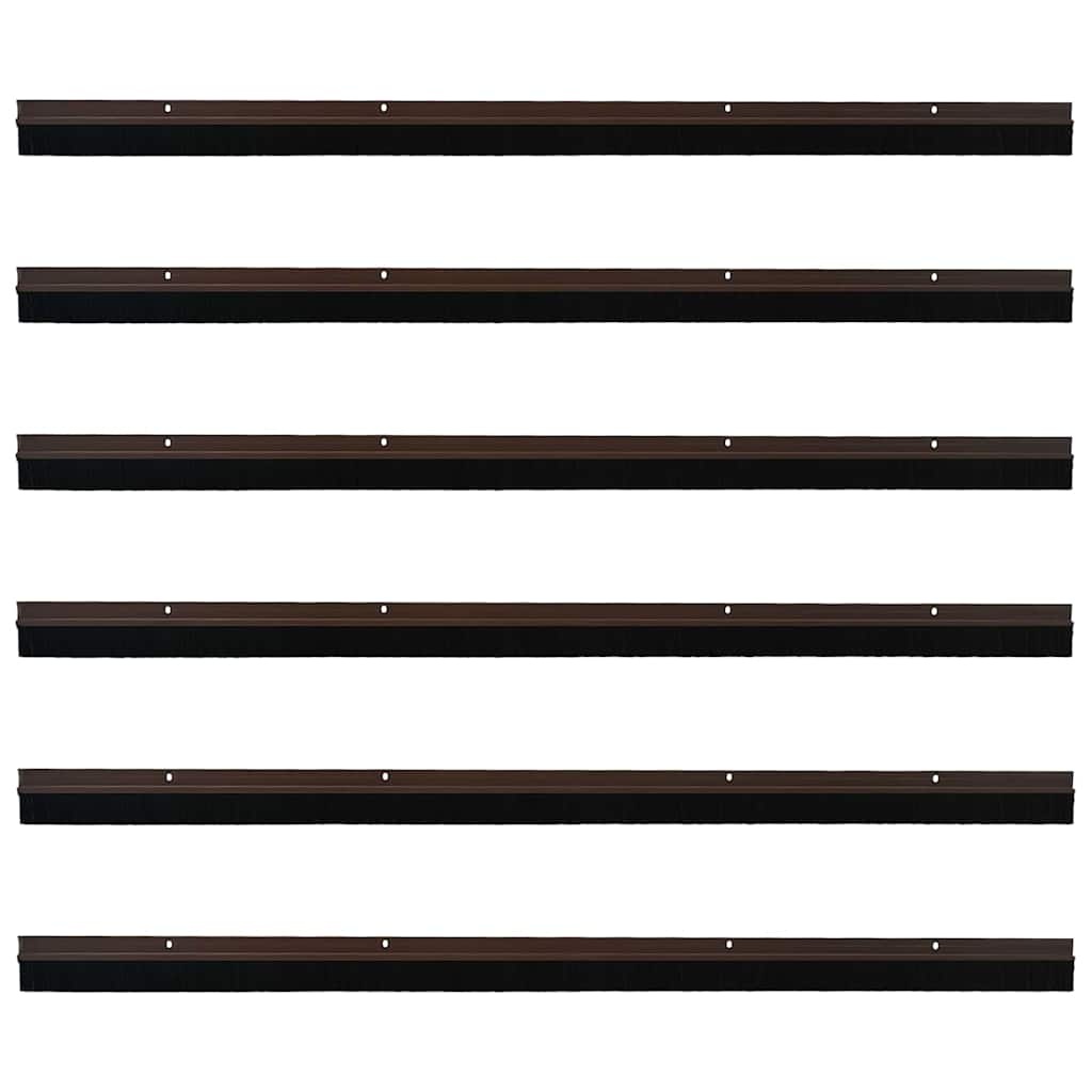 VidaXL Schroefbare Deurborstelafsluitingen 6 pcs Bruin 100 cm