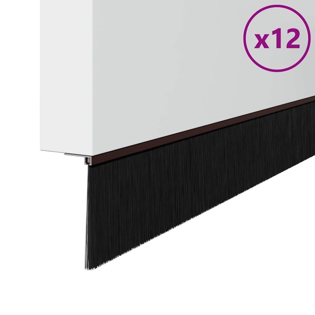 VidaXL Zelfklevende Deurborstels 12 pcs Bruin 100 cm
